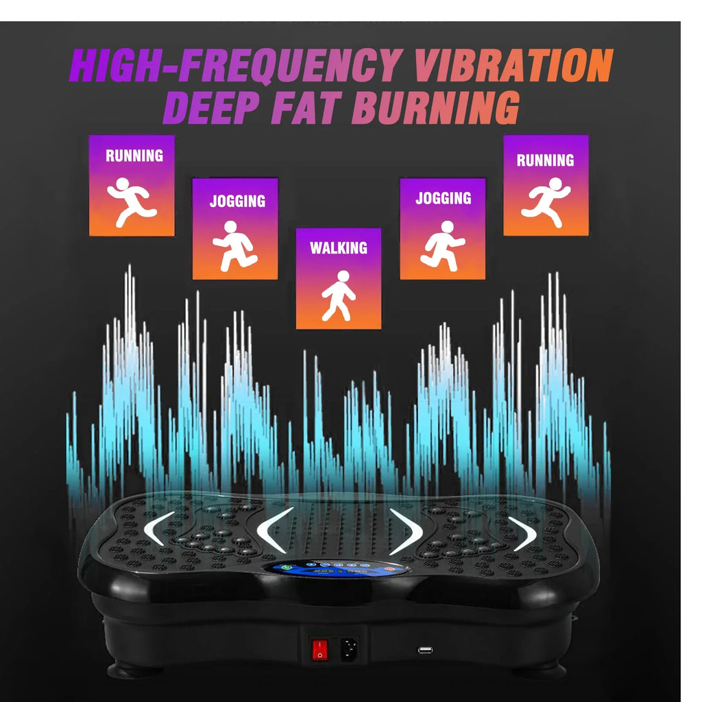 Vibration Plate Exercise Machine Fat-Burning Full Body Workout Power Vibration n Resistance Bands Fitness Equipmen Weight Loss