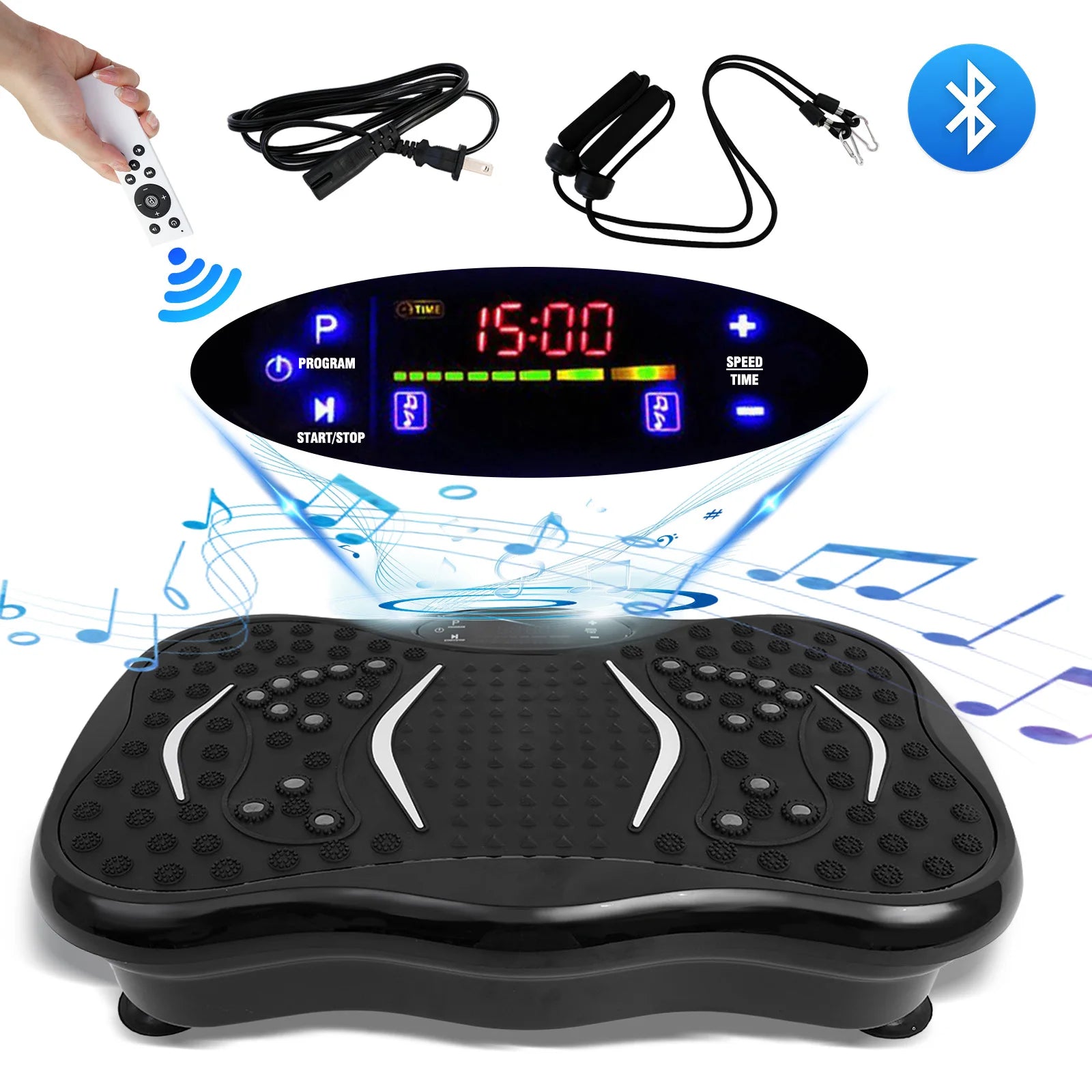 Vibration Plate Exercise Machine Fat-Burning Full Body Workout Power Vibration n Resistance Bands Fitness Equipmen Weight Loss