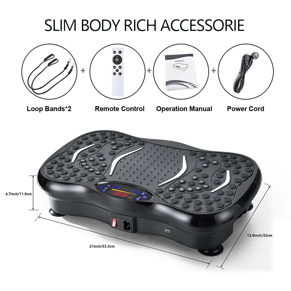 Vibration Plate Exercise Machine Bluetooth-Compatible Rhythm Full Body Shaker Adjustable Speed Weight Loss Fat Shaking Machines