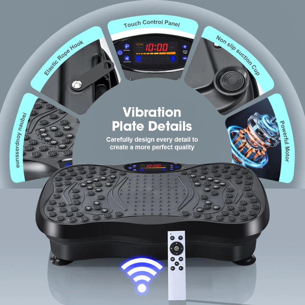 Vibration Plate Exercise Machine Bluetooth-Compatible Rhythm Full Body Shaker Adjustable Speed Weight Loss Fat Shaking Machines