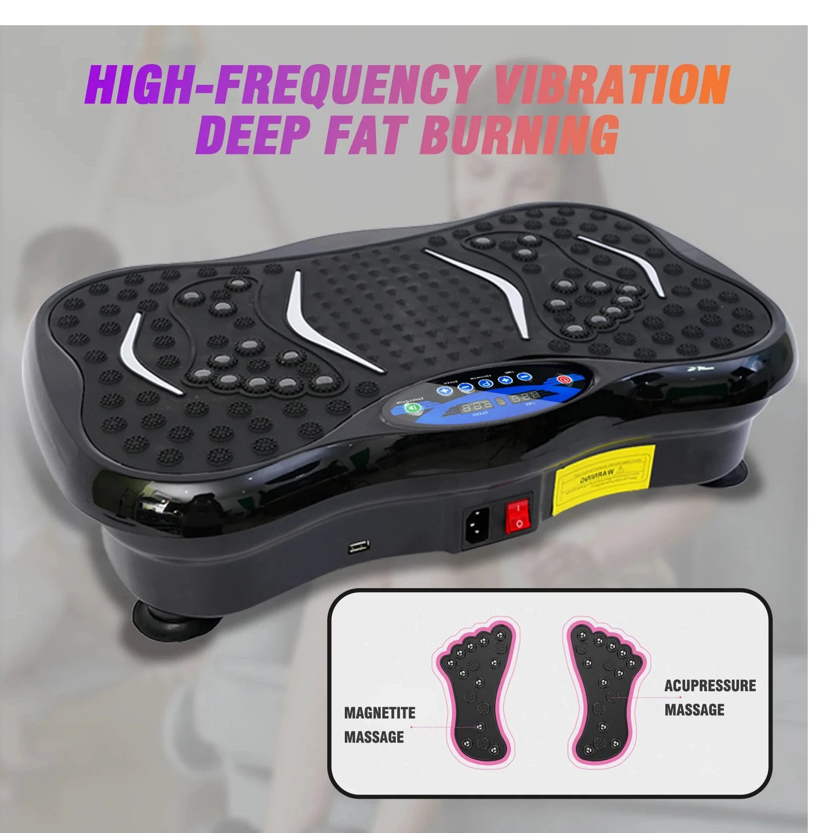 Vibration Plate Exercise Machine Fat-Burning Full Body Workout Power Vibration n Resistance Bands Fitness Equipmen Weight Loss