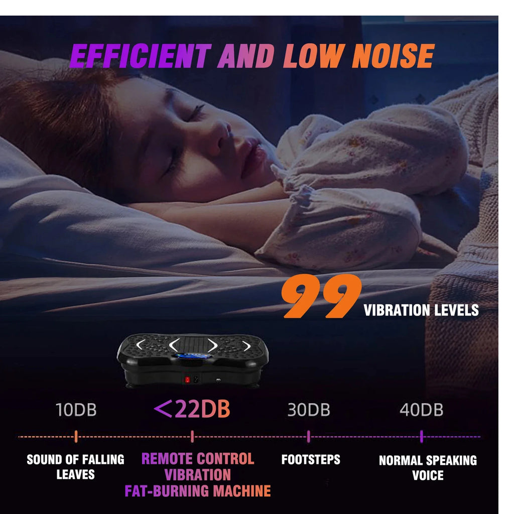 Vibration Plate Exercise Machine Fat-Burning Full Body Workout Power Vibration n Resistance Bands Fitness Equipmen Weight Loss